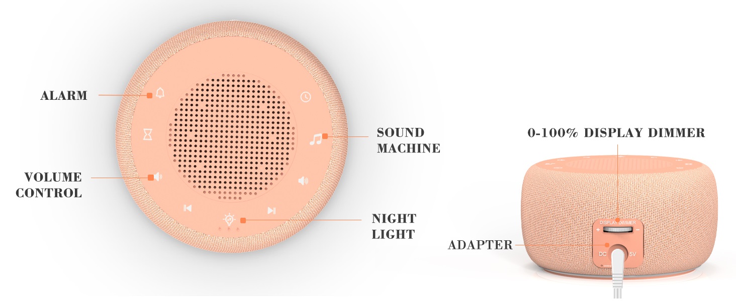 Sound machine alarm clock