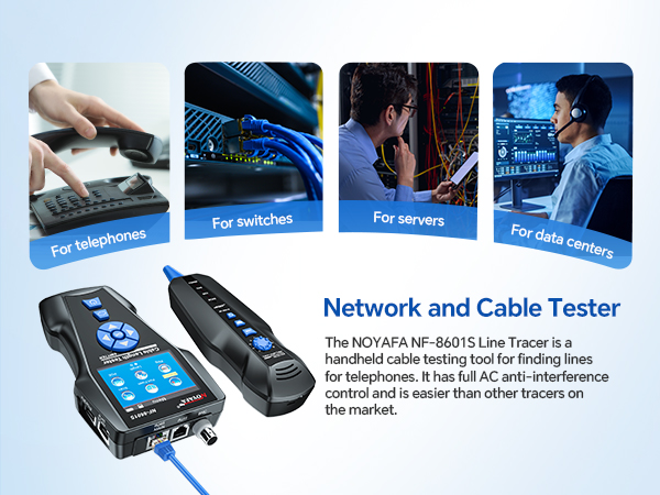 Network Cable Tester, Ethernet Tester with LCD Tracer, LAN Ethernet, PoE Test