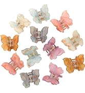 Sequins Butterfly Hair Clips - 12PCS Small Clamps for Thin Hair Styling Accessories, Classic Claw...