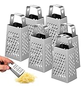 ABOOFAN 6Pcs Mini Box Graters, 4-Sided Stainless Steel Cheese Grater &amp; Zester for Ginger, Garlic ...