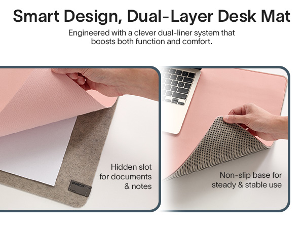 smart design dual layer felt desk mat liner function comfort hidden slot compartment nordik design