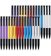 Maikedepot Ballpoint Pen, 30pcs Retractable Rolling Ball Pens 1.0mm Fine Point Pens Black Ink Jou...