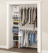 Furinno FANO Closet Organizers and Storage, Closet Storage Organizer with 2 Hanging Bars, Wardrob...