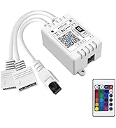 iNextStation LED Smart WiFi Controller 2-Port Dual 4-Pin Output with 24-Key Remote Compatible wit...