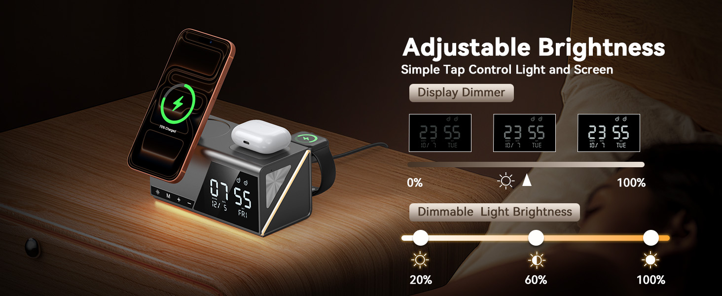 apple charging station with clock alarm clock charging station wireless charger alarm clock