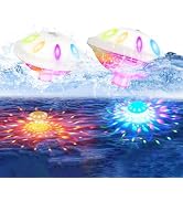 Cokhurs 2PACK Floating Pool Lights, Rechargeable Pool Lights IP68 Waterproof, RGB Color Changing ...