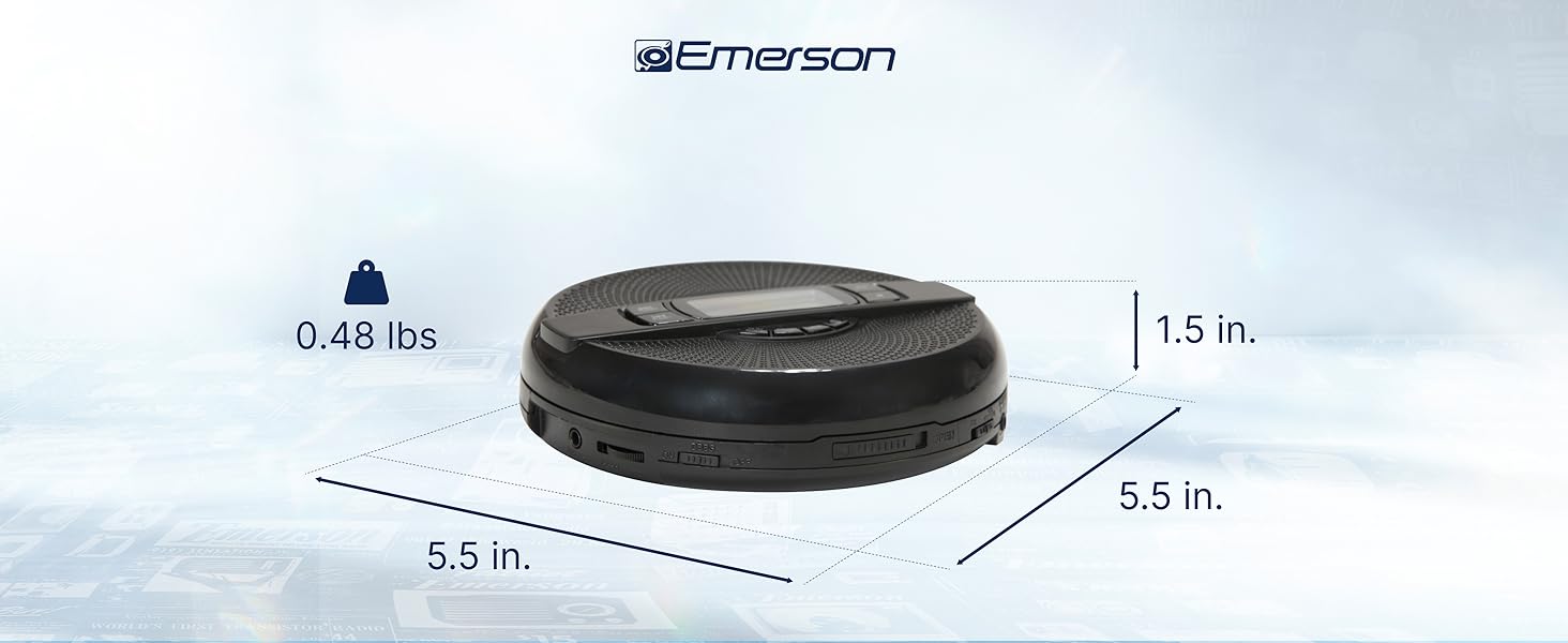 Portable Bluetooth CD Player with FM Radio built in Speaker Emerson EPCD-2000 Portable Handheld CD