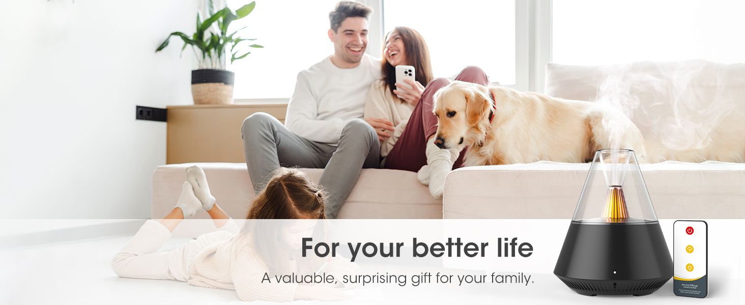 KinyiLO Essential Oil Diffuser for Home Room Family Life