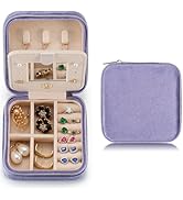 TRODANCE Plush Velvet Travel Jewelry Case Organizer, Small Travel Jewelry Box,Portable Jewelry Bo...