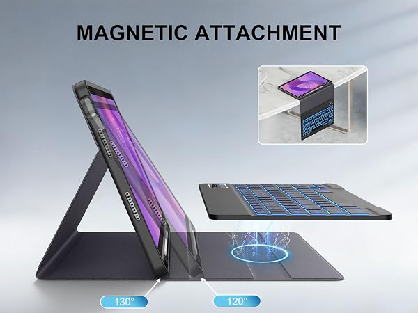 Lenovo Idea Tab 11 Inch 2025 case with keyboard features a magnetic design