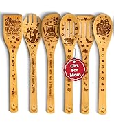 Wooden Spoons for Cooking - 6-Piece Wooden Utensil Set with Spatulas &amp; Spoons, Heat-Resistant, Ec...