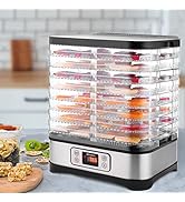 Food Dehydrator Machine, with Fruit Roll Sheet + 8 Trays + 400W Digital Timer and Temperature Con...