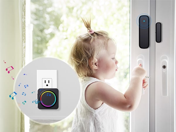 wireless door sensor chime for child safety