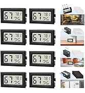Fuitnerd 8-Pack Mini Digital Hygrometer Thermometer, Front-View Frame Adhesive for Mason Jar &amp; Re...