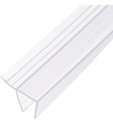 uxcell Shower Door Side Seal, Widen F-Type Shower Door Sweep for 1/4" Glass 86.5" Long Frameless ...