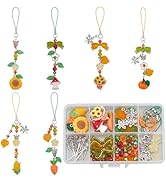 SUNNYCLUE 1 Box 128Pcs DIY 6 Sets Phone Charm Kit Thanksgiving Phone Charms Autumn Fall Resin Cha...
