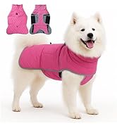 Cold Weather Dog Coat for Large Breeds, Warm Cotton-Padded Water-Resistant Windproof Jacket for L...