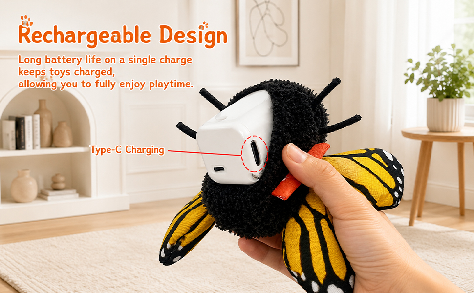 Smart Flapping Butterfly Toy Interactive Cat