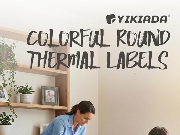 colorful round thermal label sticker yikiada decal printable printer circle dot colored color