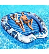 Sinbyuer 2026 Deluxe Inflatable Tanning Pool for 2 Person, 90x67Inch Tanning Pool Lounger Float f...