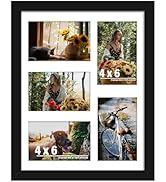 DUENPY 11x14 Collage Picture Frame, 4x6 Collage Picture Frame, Displays Five 4x6 inch Photos, or ...