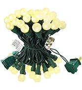 BOHON LED Christmas Lights White 50LEDs String Light with G15 Glass Bulbs Globe String Lights for...