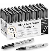 VEESA Fine Tip Dry Erase Markers, 75 Pack Low-Odor Whiteboard Markers for Office, School, Home Us...