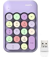 Lomiluskr Wireless Numeric Keypad with 2.4G USB Receiver, Cute Colorful Round Keycaps, Portable F...