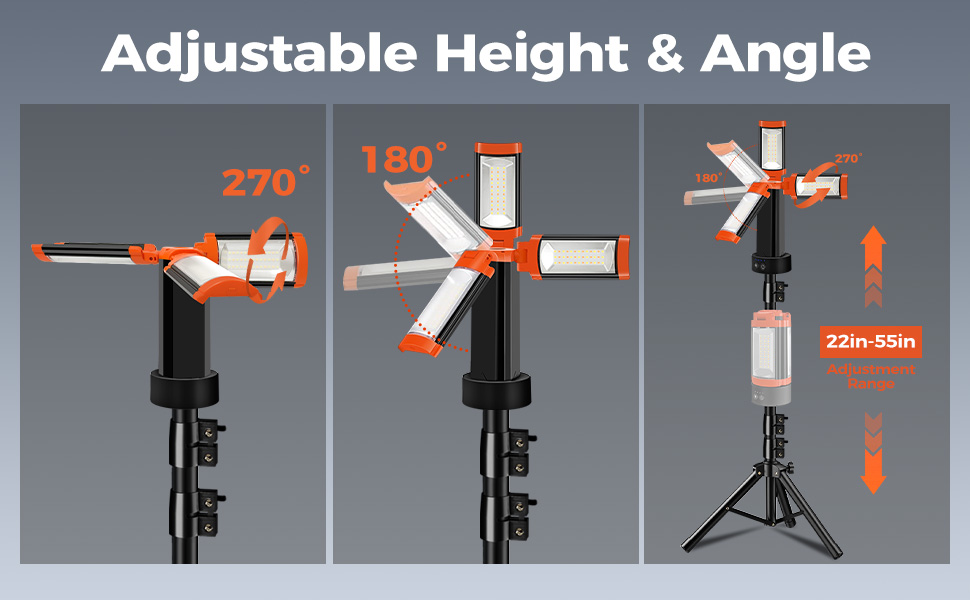 Rechargeable 10000mAh Camping Light with Adjustable Stand