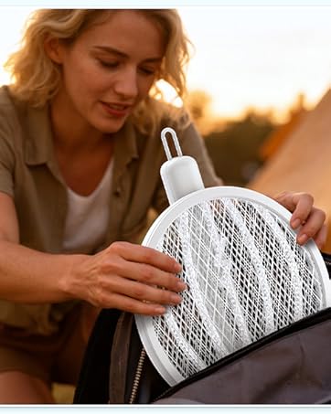 portable fly swatter put into bag to carry out
