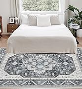 Joydeco 5x7 Area Rugs for Living Room, Machine Washable Vintage Area Rugs, Low Pile Non Slip Carp...