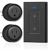 Black Remote Control Outlet Plug, WILAWELS Wireless Light Switch, On Off Remote Switch Outlet for...