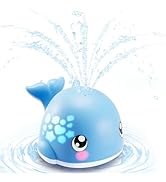 Lalalark Baby Bath Toy Whale Sprinkler, Color-Changing Light-Up Water Toy, 4 Modes, IPX7 Waterpro...