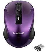 LeadsaiL Wireless Computer Mouse, 2.4G Portable Slim Cordless Mouse Less Noise for Laptop Optical...