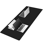 Vyaaa Leather Desk Mat, 59â?? x 27.6â?� Dual Sided Leather Desk Pad Protector, Waterproof Extra Large...