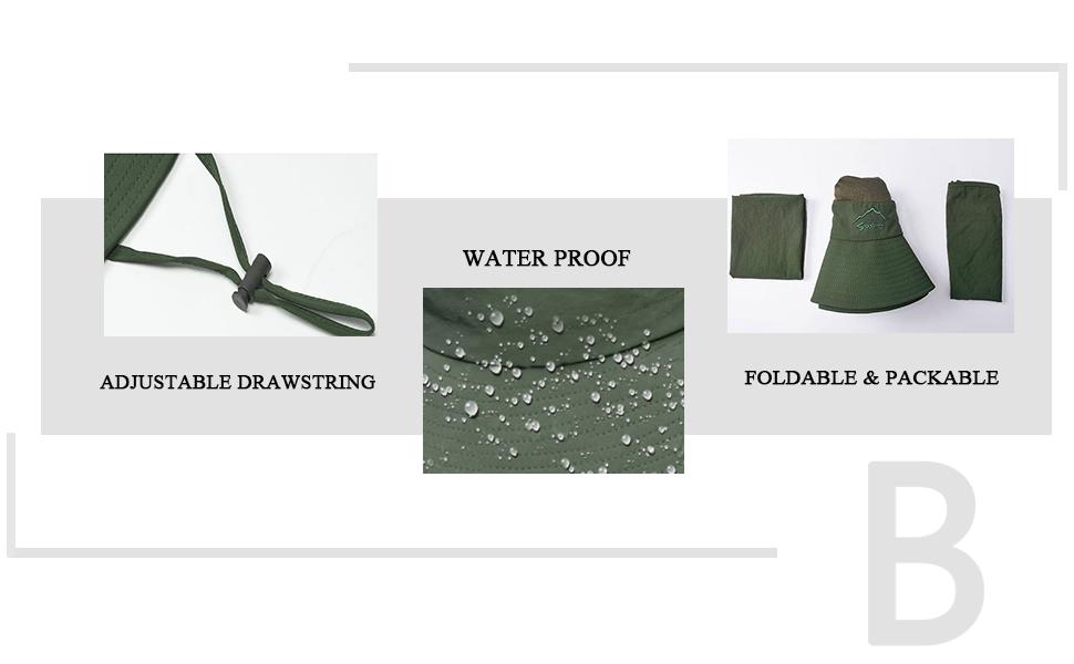 adjustable drawstring watherproof foldable &amp; packable