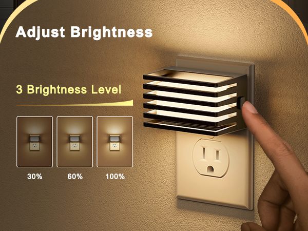 dimmable night light 3 brightness levels adjustbale brightness