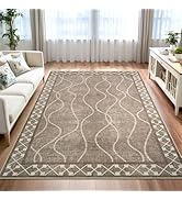 Woottpe 4x6 Area Rugs for Bedroom Living Room, Machine Washable Low Pile Rugs, Non Slip Modern Bo...