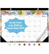 Desk Calendar 2026-2027, 18-Month Calendar Runs from July 2026 to December 2027, Large 17" x 12" ...
