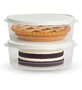 Evelots 2-Pack 10-Inch Airtight Food Storage Container with Lid - Portable Carrier for Pies, Cake...