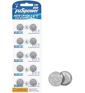 Fuspower LR1130 Watch Battery 1.5V: 389 390 Alkaline Batteries 10 Pack - LR54 Button Coin Cell fo...