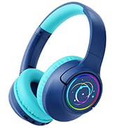 Kids Bluetooth Headphones, 85H Playtime Wireless Headphones for Kids, Colorful LED Lights, 85/94d...