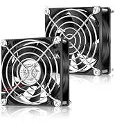 WDERAIR Small 12v 2-Pack 80mm x 25mm DC Brushless Electronic Cooling Fan Dual Ball Bearing 2Pin