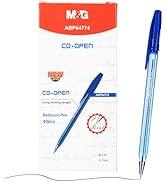 M&amp;G Ballpoint Pens, Blue Ink Pens Fine Point 0.7mm, High-Capacity Ballpoint Pens Bulk Smooth Writ...
