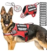 MOOGROU Service Dog Vest Harness+ID Tag+10 Patches,Metal Serivce Dog Tag&amp;Reflective Emotional Sup...