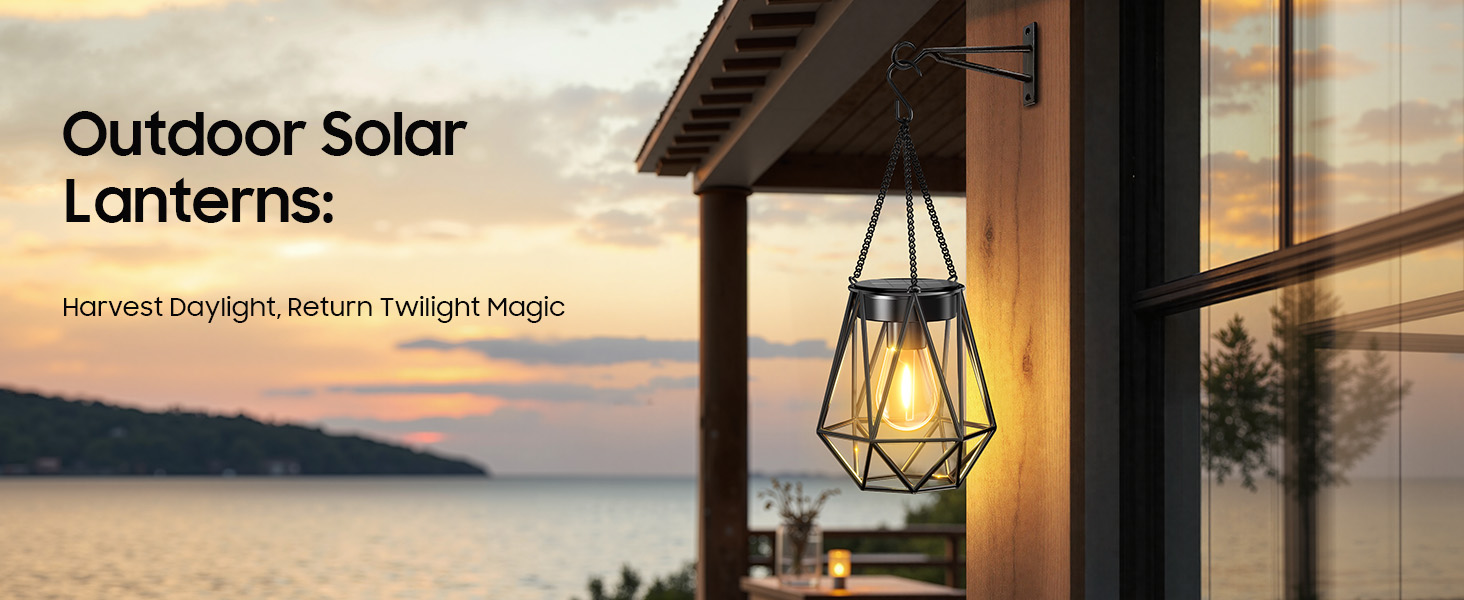 solar hanging lanterns outdoor waterproof
