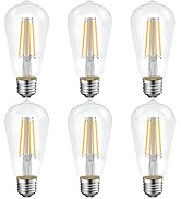 Energetic Dimmable LED Filament Light Bulbs, High Brightness, 8W, 60 Watt Equivalent, ST18 ST58, ...