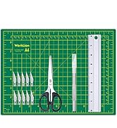 WORKLION Craft Knife and Mat Set: Precision Carving Utility Knive &amp;10 Pcs Replacement Blades &amp; Se...