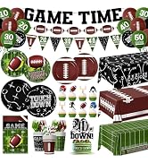 Football Party Supplies Kit Serve 24, Football Party Decorations Include Football Plates Napkins ...