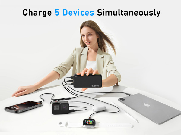 Charge 5 Devices Simultaneously Portable charger 10000mAh